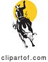 Vector Clip Art of Retro Rodeo Cowboy on a Bucking Bull 1 by Patrimonio