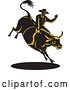 Vector Clip Art of Retro Rodeo Cowboy on a Bucking Bull 4 by Patrimonio