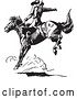 Vector Clip Art of Retro Rodeo Cowboy on a Bucking Horse 4 by BestVector