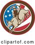 Vector Clip Art of Retro Rodeo Cowboy Riding a Bull Logo - 1 by Patrimonio
