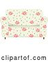 Vector Clip Art of Retro Rose Patterned Couch by BNP Design Studio