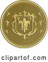 Vector Clip Art of Retro Round Fleur De Lis Coat of Arms Shield by Patrimonio
