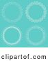 Vector Clip Art of Retro Round White Lace Border Frames on Blue by KJ Pargeter