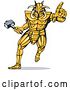 Vector Clip Art of Retro Running and Pointing Knight Villain by Patrimonio
