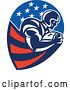 Vector Clip Art of Retro Running Back American Football Player in an American Design by Patrimonio