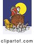 Vector Clip Art of Retro Santa Climbing a Chimney on Christmas Eve by Patrimonio