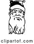 Vector Clip Art of Retro Santa Face with a Long Beard by Prawny Vintage