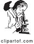 Vector Clip Art of Retro Scientist Using a Lab Microscope by BestVector