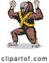 Vector Clip Art of Retro Screaming Gorilla Guy Villain by Patrimonio