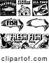 Vector Clip Art of Retro Seafood Signs by BestVector
