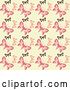 Vector Clip Art of Retro Seamless Background of a Black and Pink Butterfly Pattern on Pastel Yellow by KJ Pargeter
