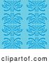 Vector Clip Art of Retro Seamless Background Pattern of Blue Flowers by Cherie Reve