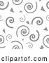 Vector Clip Art of Retro Seamless Grayscale Pattern Background of Spirals and Triangles by Dero