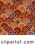 Vector Clip Art of Retro Seamless Pattern of Orange and Brown Circle Flowers by Vector Tradition SM