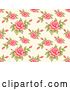 Vector Clip Art of Retro Seamless Pink Rose Background Pattern by BNP Design Studio