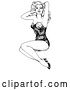 Vector Clip Art of Retro Seductive Pinup Girl Holding up Her Hair by C Charley-Franzwa