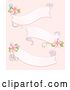 Vector Clip Art of Retro Shappy Chic Ribbon Banners with Flowers on Pink by BNP Design Studio