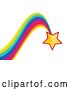 Vector Clip Art of Retro Shiny Yellow Star with a Bouncing Rainbow Trail by MilsiArt