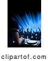 Vector Clip Art of Retro Silhouetted Dancers and a Dj Mixing a Record at a Club by Dero
