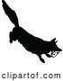 Vector Clip Art of Retro Silhouetted Fox Stealing Food by Prawny Vintage