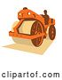 Vector Clip Art of Retro Silhouetted Guy Operating a Road Roller Machine by Patrimonio