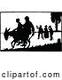 Vector Clip Art of Retro Silhouetted People and a Donkey by Prawny Vintage