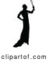 Vector Clip Art of Retro Silhouetted Woman Holding a Mirror by Prawny Vintage