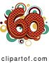 Vector Clip Art of Retro Sixtieth Anniversary or Birthday Design with Number 60 and Dots by BNP Design Studio
