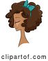 Vector Clip Art of Retro Sketched Black Lady in Profile, with Her Hair in a Curly 50s Style by BNP Design Studio