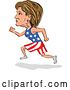 Vector Clip Art of Retro Sketched Caricature of Hillary Clinton Running for the Presidency by Patrimonio