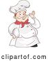 Vector Clip Art of Retro Sketched Chubby White Male Chef Touching the Tip of His Mustache by BNP Design Studio