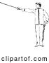 Vector Clip Art of Retro Sketched Guy Holding a Sword by Prawny Vintage