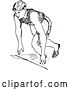 Vector Clip Art of Retro Sketched Track and Field Athlete Runing by Prawny Vintage