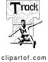 Vector Clip Art of Retro Sketched Track Athlete Leaping a Hurdle by Prawny Vintage