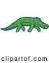 Vector Clip Art of Retro Sneaky Alligator Tip Toeing by Patrimonio