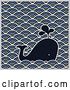 Vector Clip Art of Retro Spouting Whale in a Wave Design by Elena