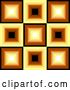 Vector Clip Art of Retro Square Patterned Background of White, Yellow, Orange, Brown and Black Squares by KJ Pargeter
