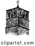 Vector Clip Art of Retro St Benedicts Church Tower in Cambridge Uk by Prawny Vintage