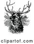 Vector Clip Art of Retro Stag Buck Deer with Antlers 3 by Prawny Vintage