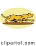 Vector Clip Art of Retro Stalking Lioness Logo by Patrimonio