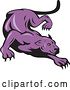 Vector Clip Art of Retro Stalking Purple Panther by Patrimonio