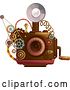 Vector Clip Art of Retro Steampunk Camera with a Flash and Gears by BNP Design Studio
