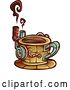 Vector Clip Art of Retro Steampunk Coffee Cup with Steam by BNP Design Studio