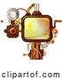 Vector Clip Art of Retro Steampunk Screen with a Crank Handle, Camera and Gears by BNP Design Studio