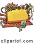 Vector Clip Art of Retro Steampunk Screen with Gears, Lights, Pipes, Springs and a Bird by BNP Design Studio