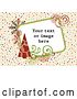 Vector Clip Art of Retro Styled Christmas Box with Sample Text on a Tiled Background by MilsiArt