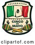 Vector Clip Art of Retro Styled Cinco De Mayo Design with a Mexican Flag and Maracas by Vector Tradition SM