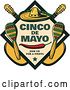 Vector Clip Art of Retro Styled Cinco De Mayo Design with a Sombrero, Pepper, Guitars and Maracas by Vector Tradition SM