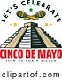 Vector Clip Art of Retro Styled Cinco De Mayo Design with El Castillo Pyramid and Maracas by Vector Tradition SM