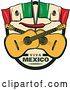 Vector Clip Art of Retro Styled Cinco De Mayo Design with Mexican Flags, Guitars and a Red Pepper by Vector Tradition SM